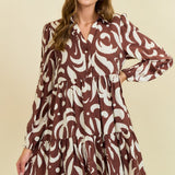 Priscilla Leaf Print Dress