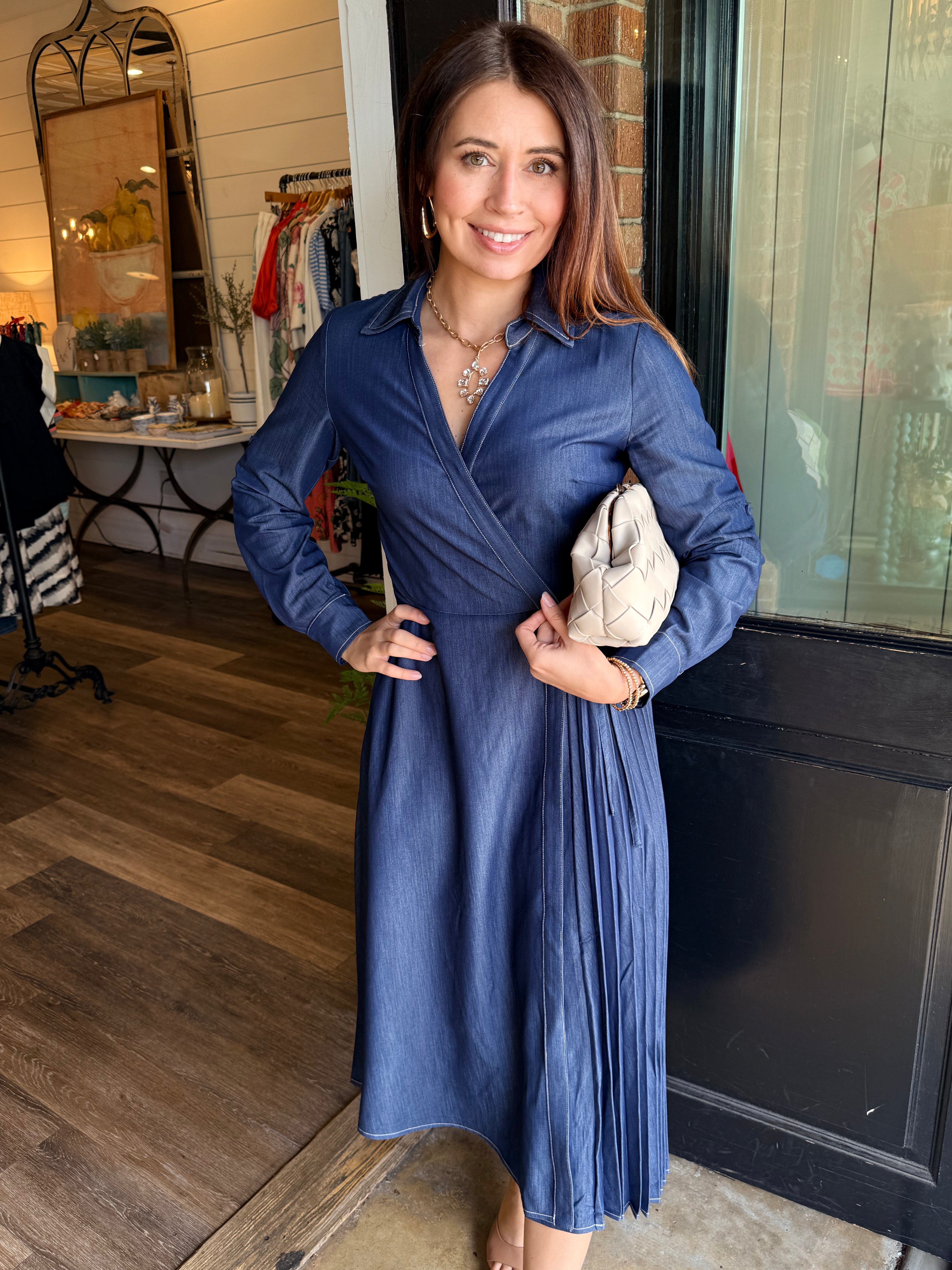 Gina Denim Wrap Dress