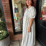 Arya Flowy Peasant Dress
