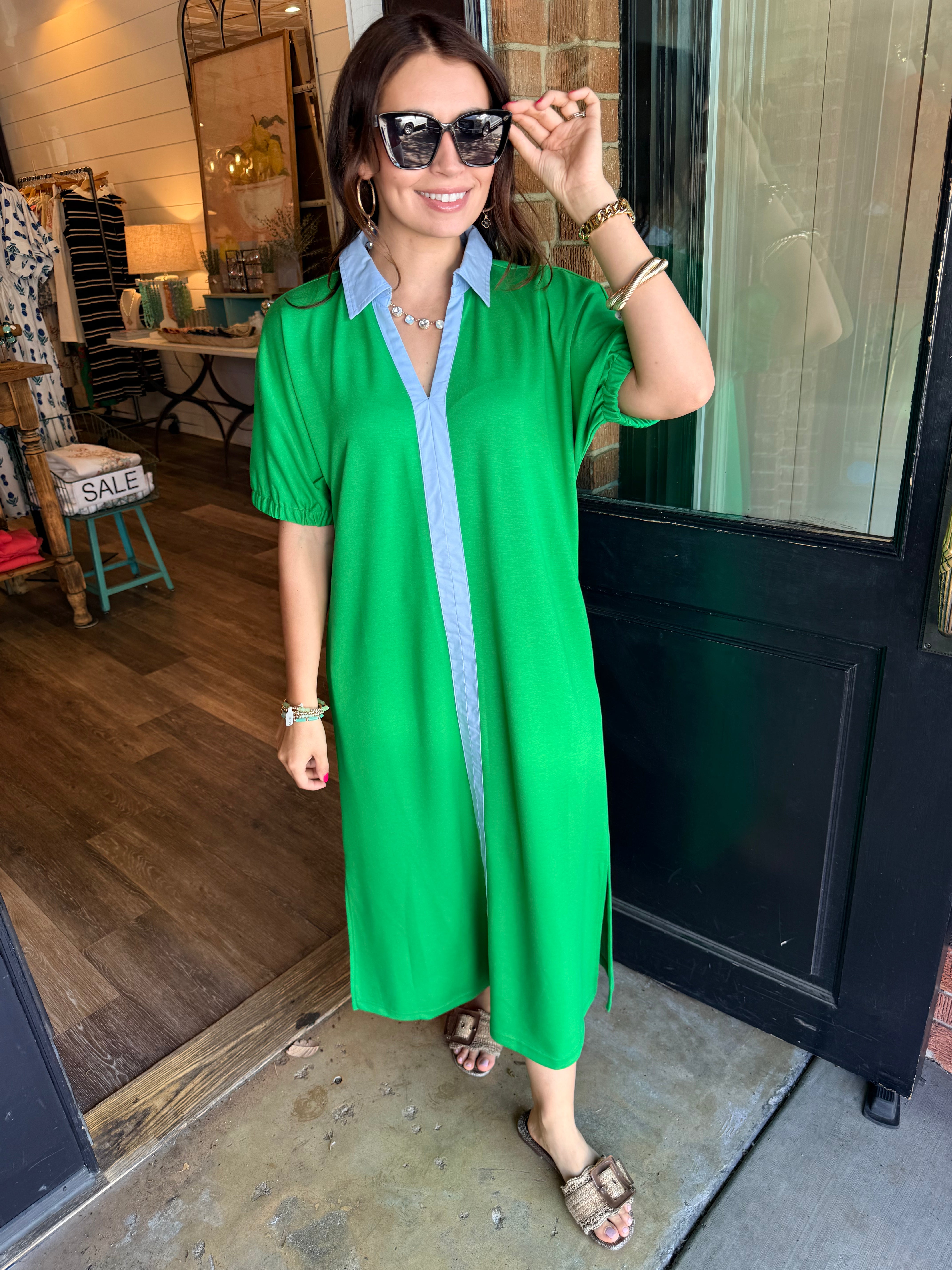 green knit midi dress Sandro Pointelle knit midi dress