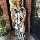 Tyra Mixed Print Midi Dress
