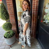 Tyra Mixed Print Midi Dress