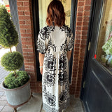 Tyra Mixed Print Midi Dress