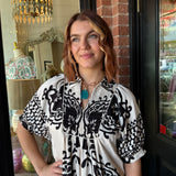 Tyra Mixed Print Midi Dress