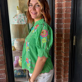 Amy Green Embroidered Top
