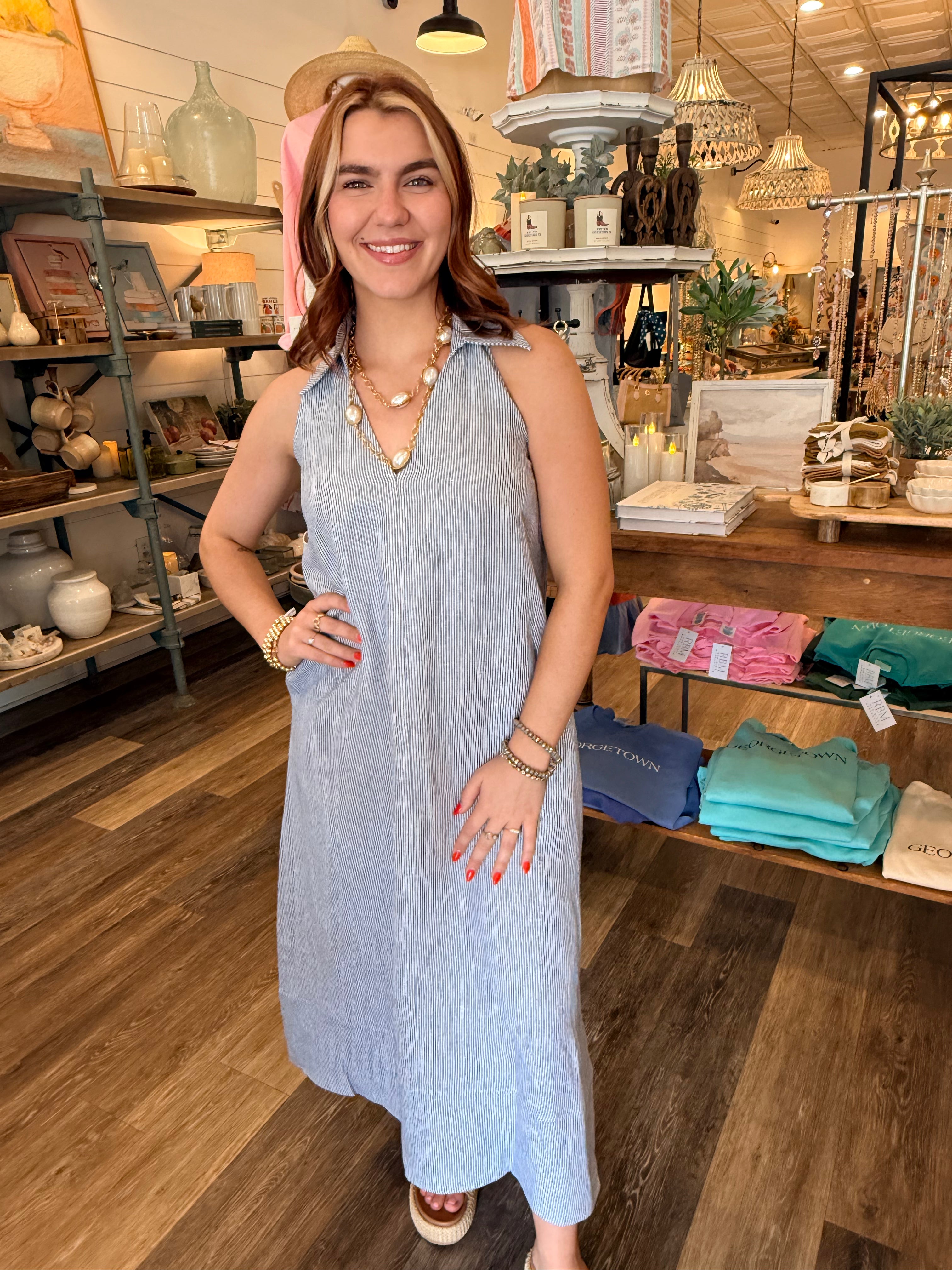 Rowan Sleeveless Denim Maxi Dress