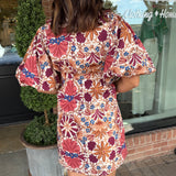 Krista Rust Floral Dress