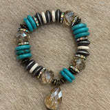 Turquoise & Crystal Bracelet