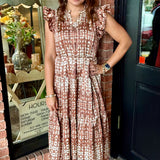 Abigail Print Tiered Midi Dress