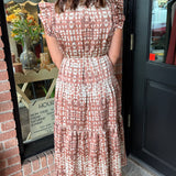 Abigail Print Tiered Midi Dress