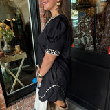 Kammie Leopard Trim Dress
