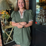 Kammie Leopard Trim Dress