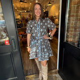 Leena Brown Floral Dress
