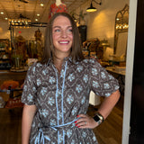 Leena Brown Floral Dress