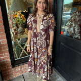 Barbara Pattern Midi Dress