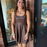Brooke Faux Leather Mini Dress