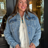 Jenny Ruffle Hem Denim Jacket
