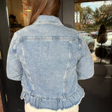 Jenny Ruffle Hem Denim Jacket