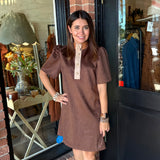 Sarah Suede Dress w/Buttons