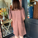 Sarah Suede Dress w/Buttons
