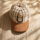 Horseshoe Plaid Corduroy Hat