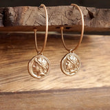 Coin Hoop Earrings