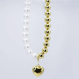Pearl Heart Charm Necklace