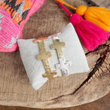 Hammered Cross Bracelet