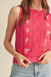 Gina Floral Embroidered Seater Vest