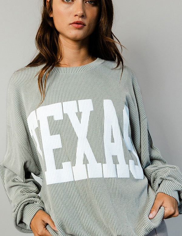 Texas Ribbed Sweatshirt