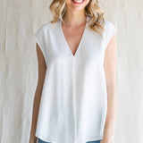 Alexandra Solid V-Neck Top