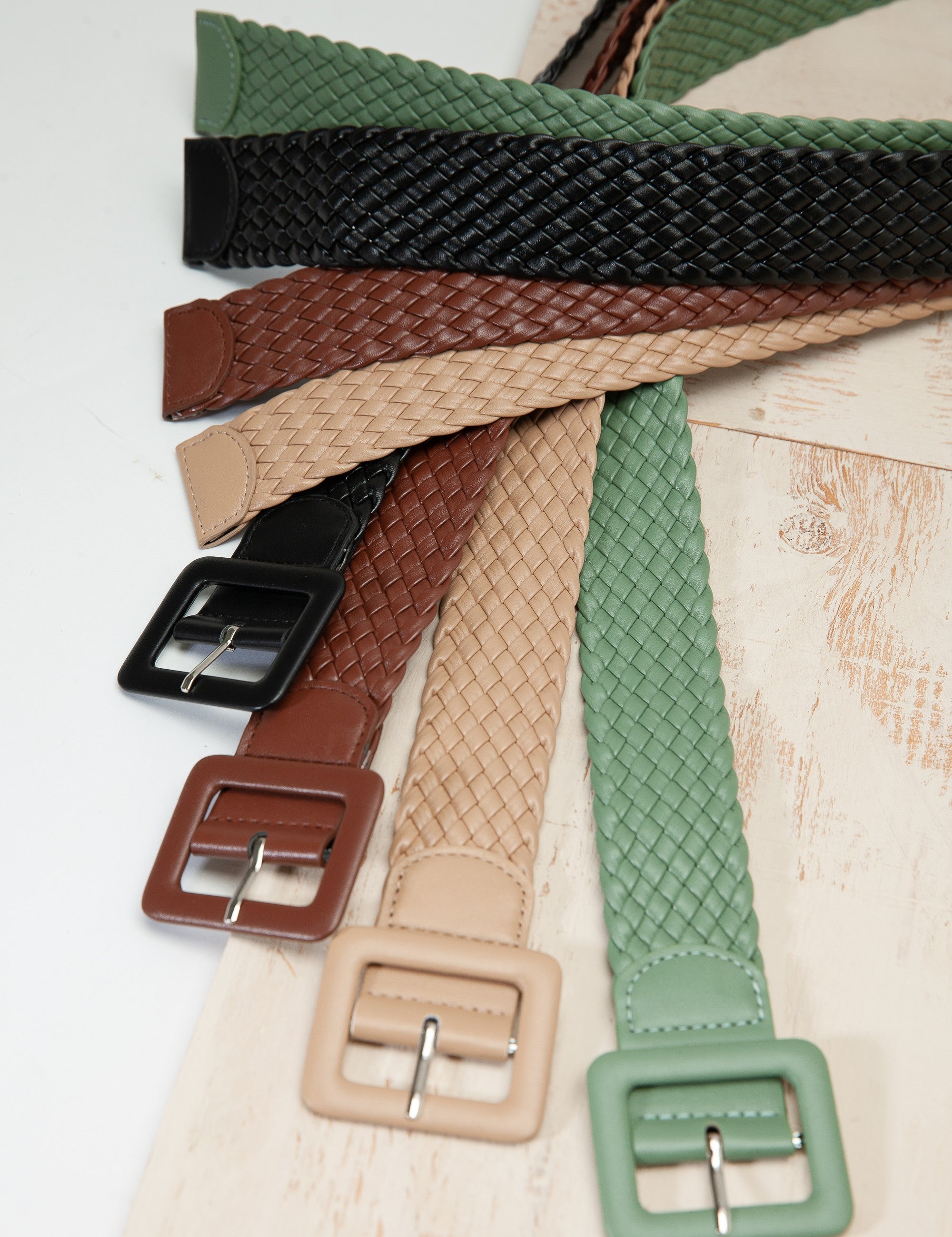 Braided Faux Leather Belt