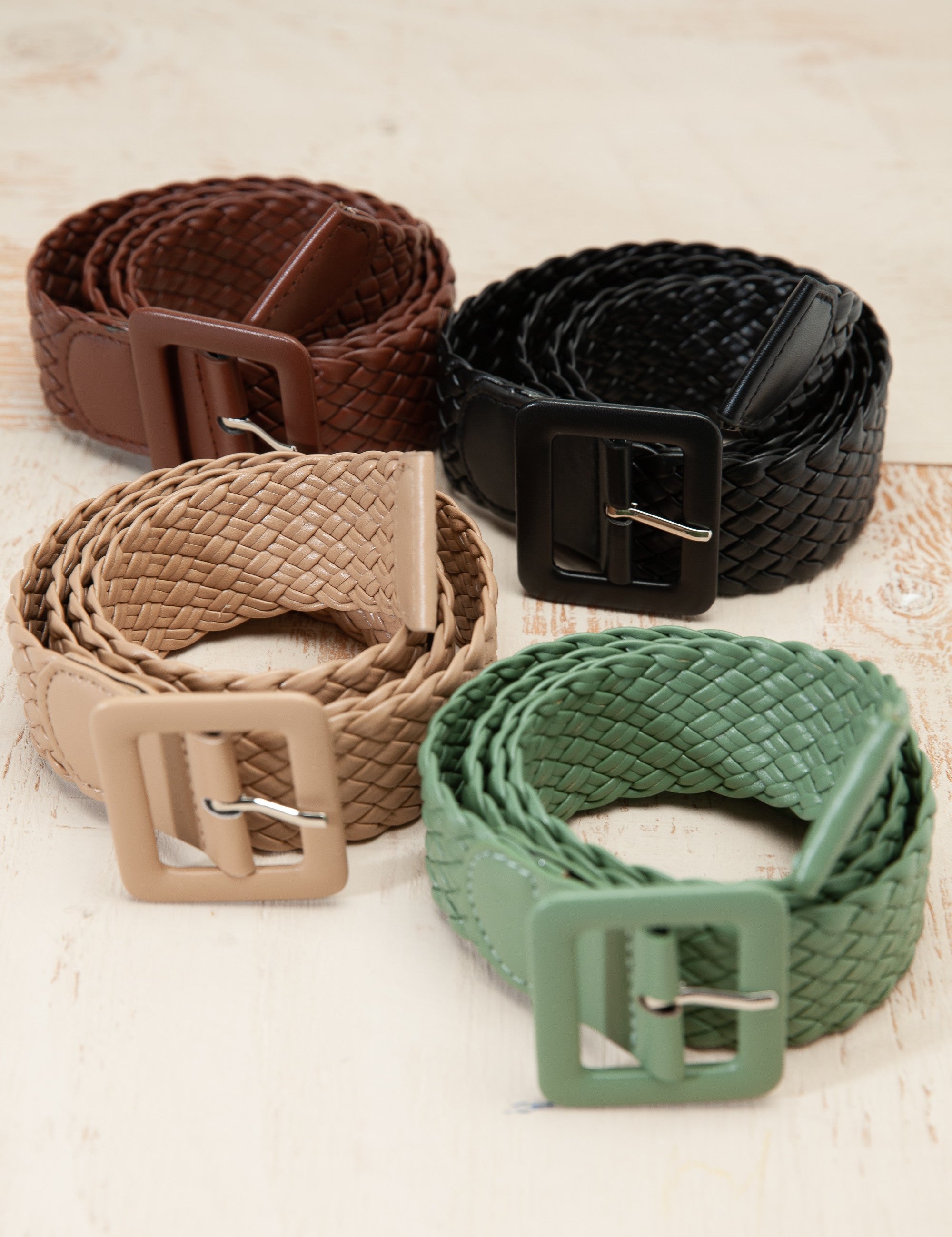 Braided Faux Leather Belt