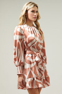 Kelly Satin Abstract Dress