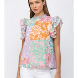 Ava Patchwork Floral Blouse