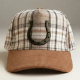 Horseshoe Plaid Corduroy Hat
