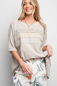 Lily Print and Lace T-shirt