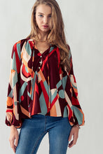 Load image into Gallery viewer, Riley Abstract Blouse
