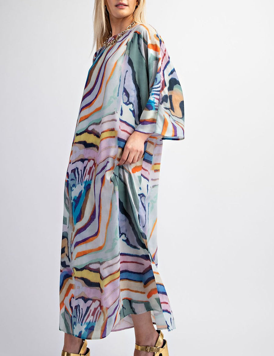 Lainey Print Maxi Shift Dress