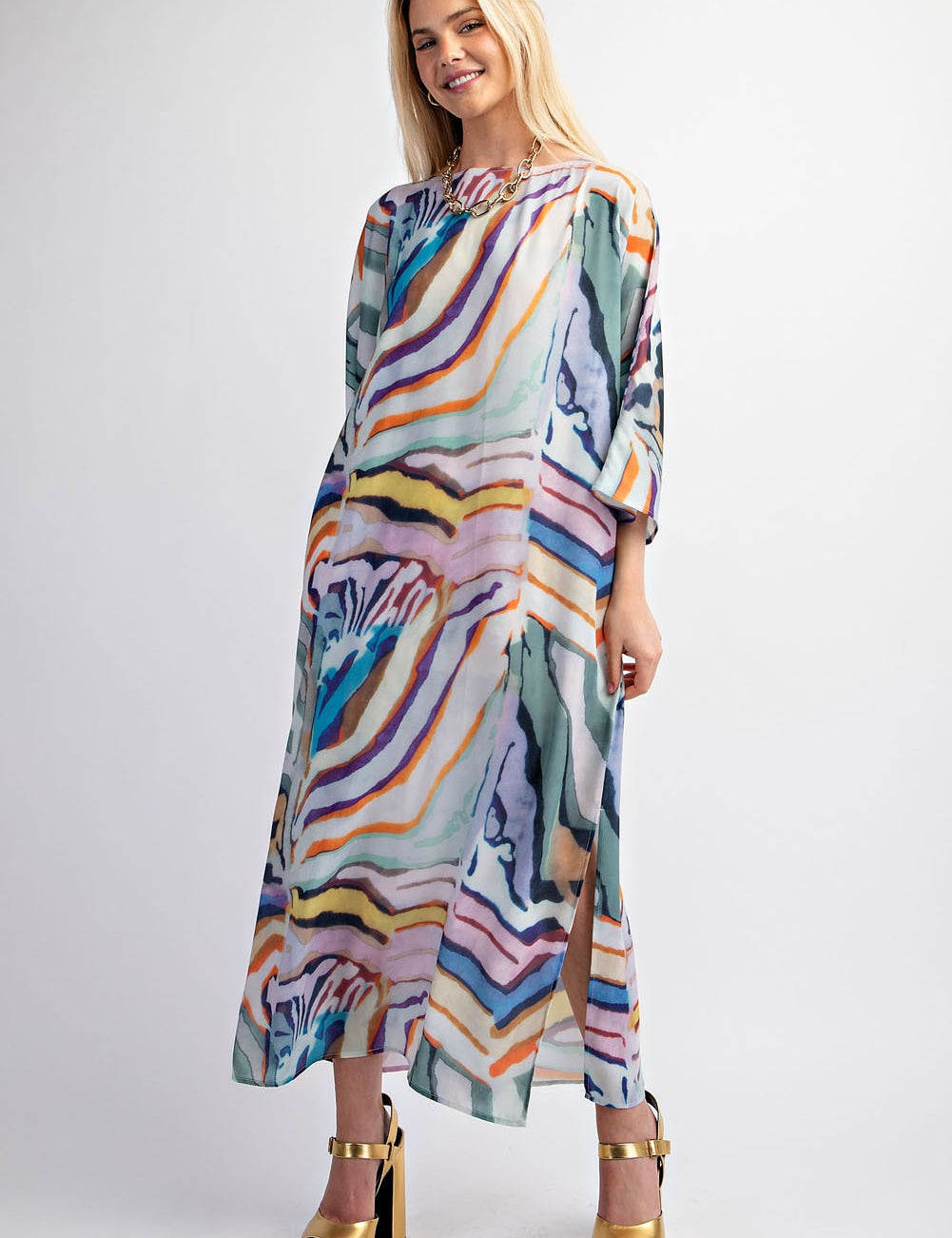 Lainey Print Maxi Shift Dress