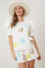 Load image into Gallery viewer, Easter Egg-Bunny Sequined Top
