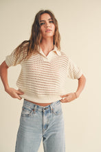 Load image into Gallery viewer, Zoe Crochet Collared Top
