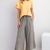 Terry Knit Wide Leg Pant