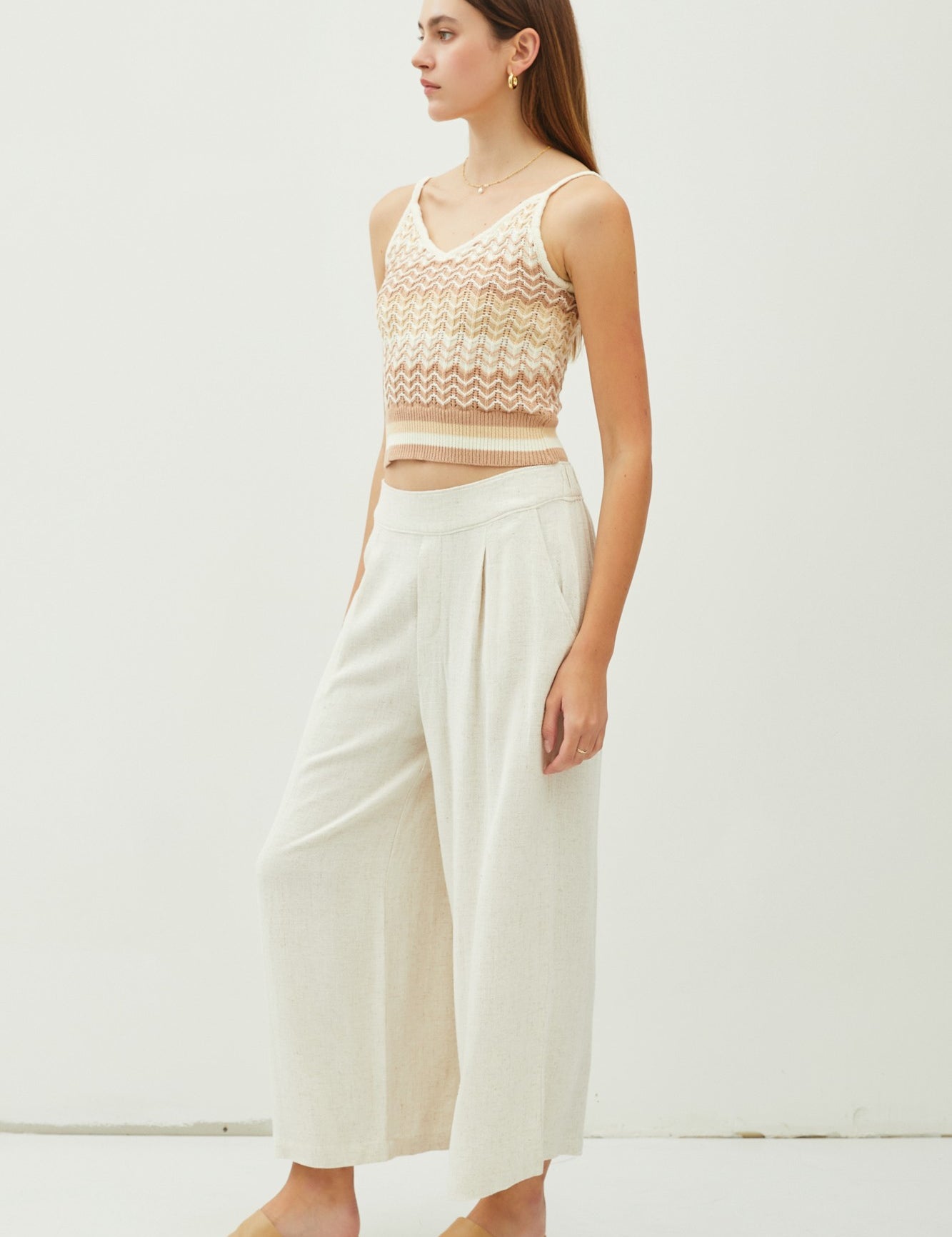 Ivy Pleated Linen Trousers