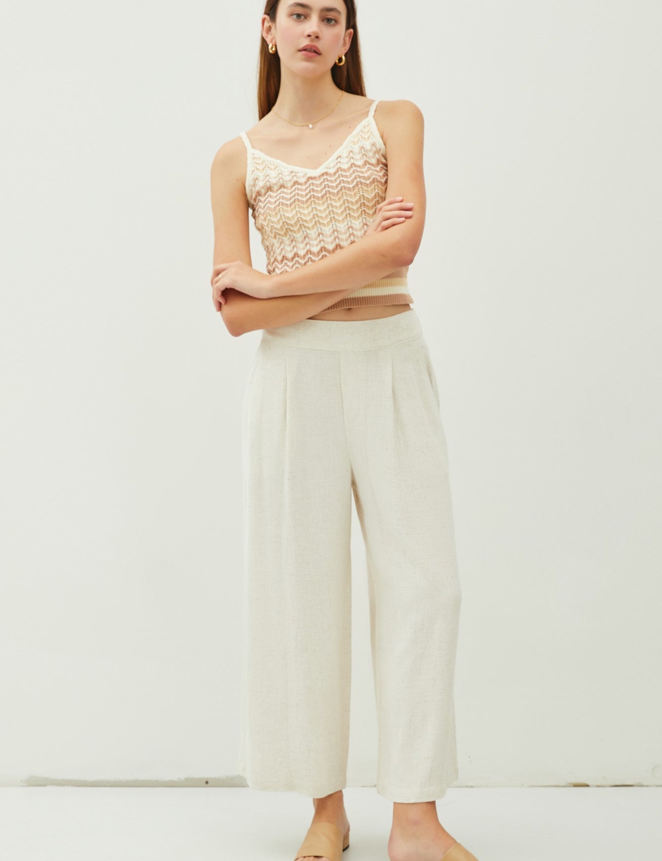 Ivy Pleated Linen Trousers