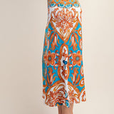 Carol Printed Satin Skirt