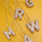 Julie Pave Rhinestone Initial Necklace