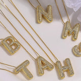 Julie Pave Rhinestone Initial Necklace