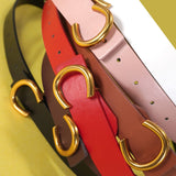 Leather Gold Horseshoe Belt