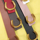 Leather Gold Horseshoe Belt